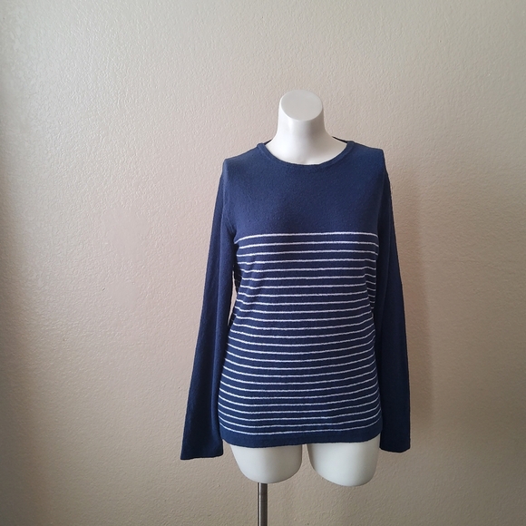 Marciano Striped Pullover Sweater Size L Blue White New - Picture 3 of 10